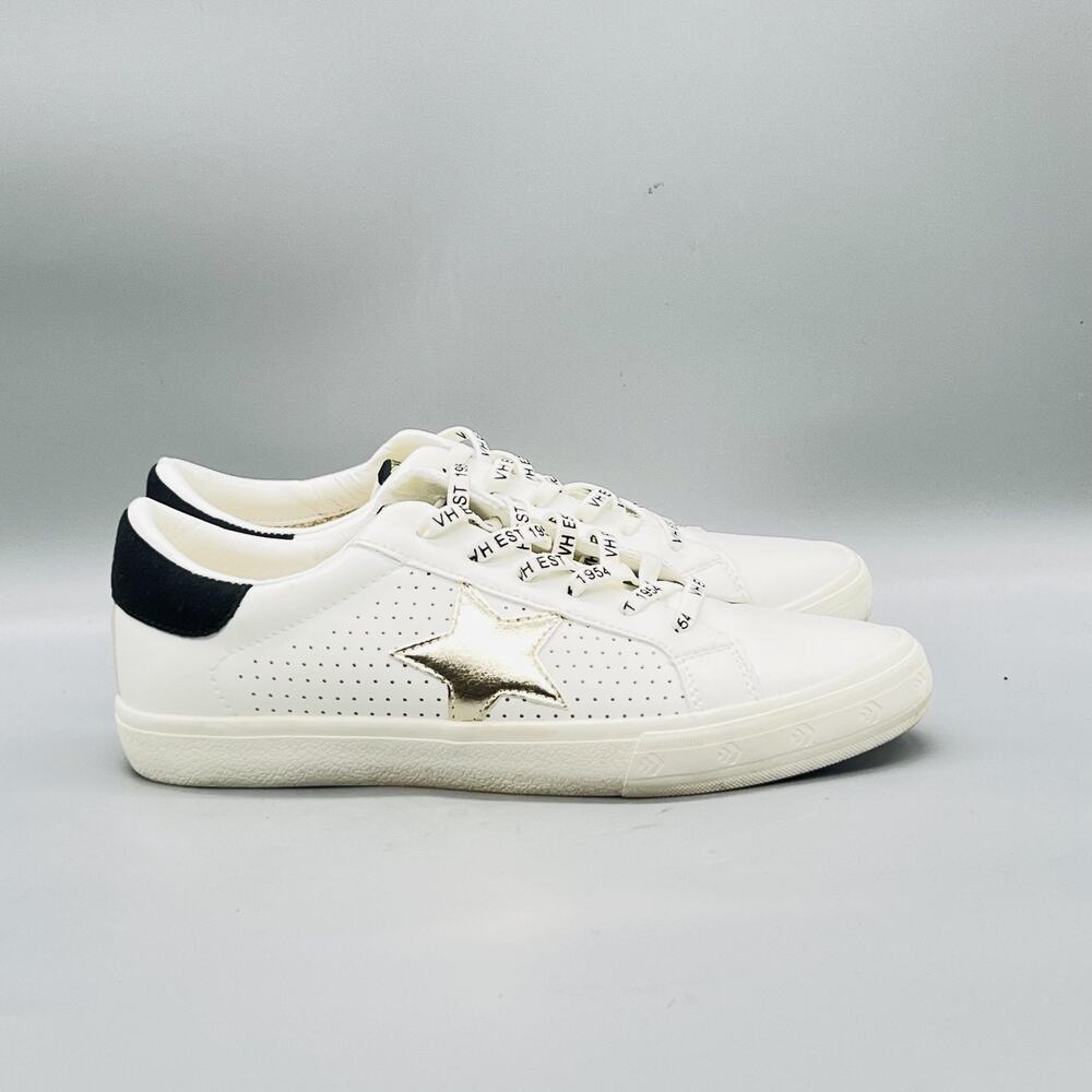 Vintage Havana Shoes Womens 10 White Leather Star Low Top Sneakers Casual